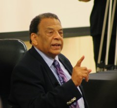 Following the viewing of the documentary, Young further explained his experiences during the Civil Rights Movement before taking questions from the audience.  He discussed his views on the 50th Anniversary of the March on Washington, how much progress has been made, and how much progress still needed to be made, with an emphasis on economics.  